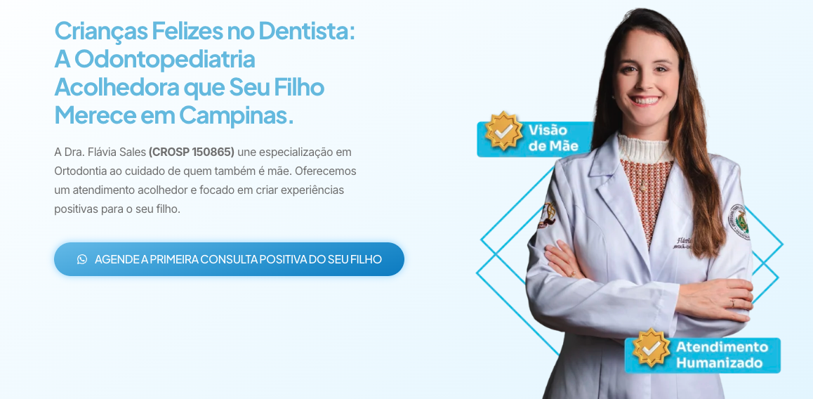 Hero real da landing page da Dra. Flávia Sales